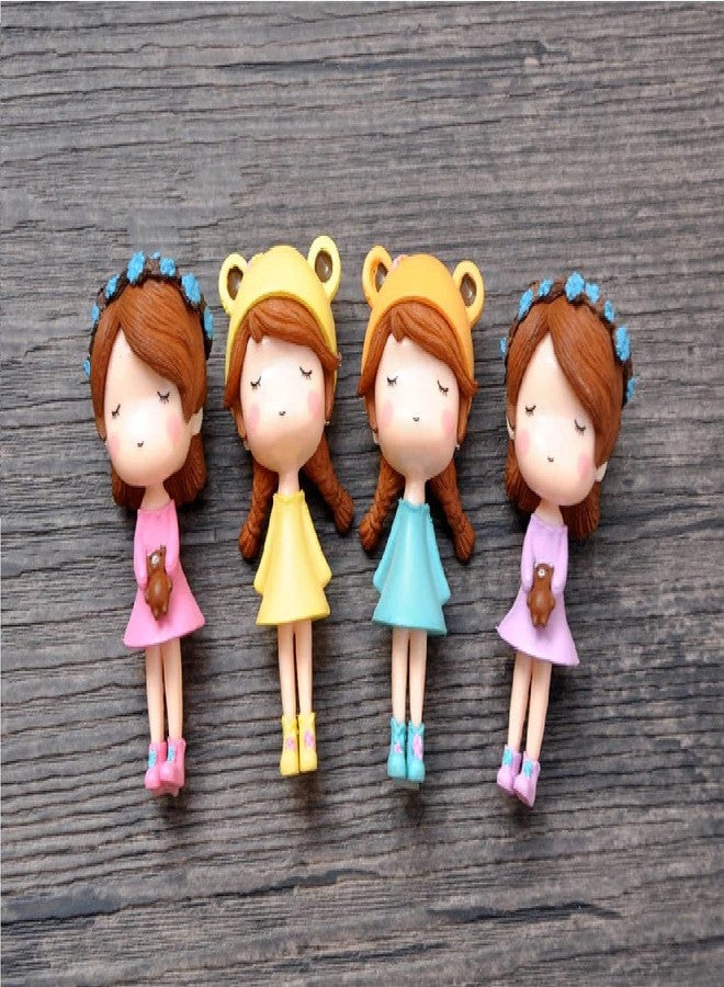BHOOLU&GOOLU Polyvinyl Chloride Cute Fairy Girl Figurines Action Figures - 4 Pcs Set (Hight : 6 Cm, Multicolor) - Image 4